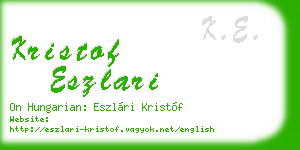 kristof eszlari business card